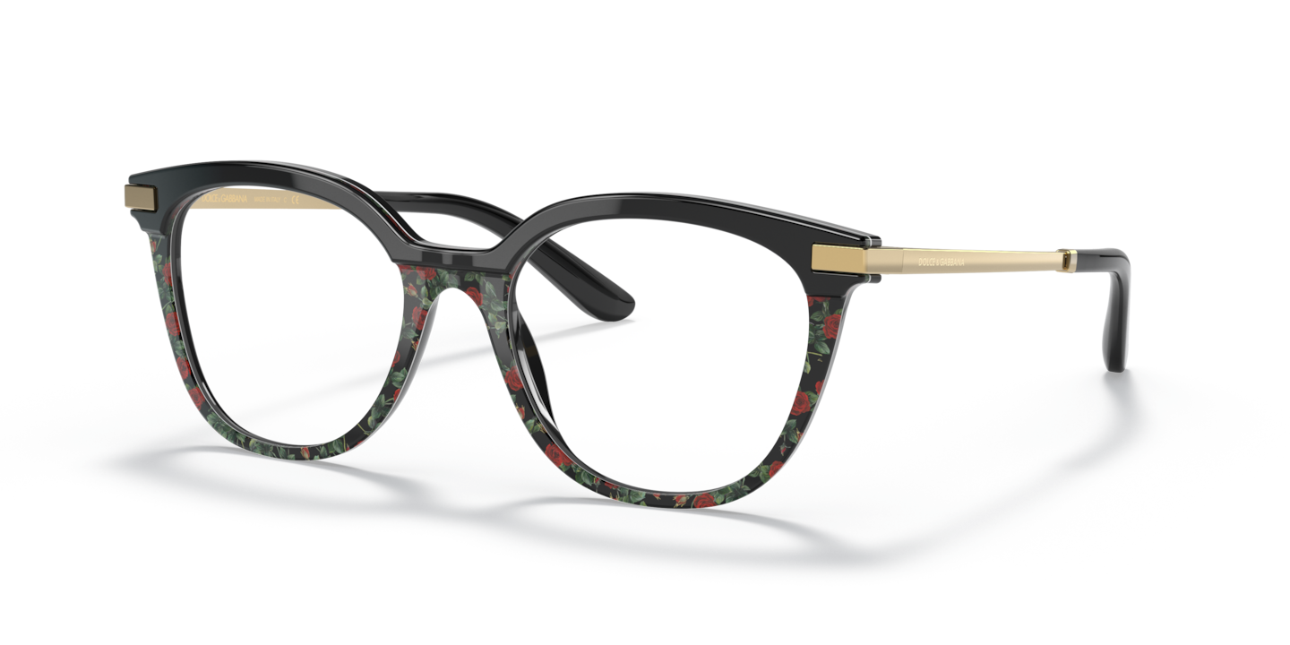 Dolce & Gabbana DG3346 Black/Red Roses Print