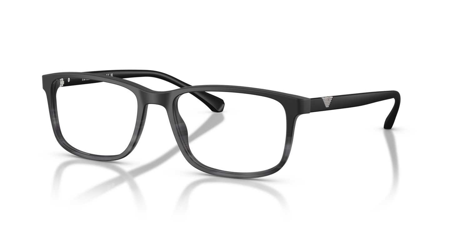 Emporio Armani EA3098 Matte Black & Striped Grey