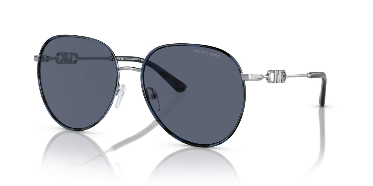 Michael Kors MK1128J Empire Aviator Silver/Blue Tortoise