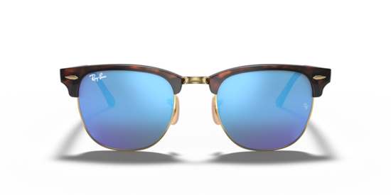 RB3016 Clubmaster Flash Lenses Ray-Ban Havana On Gold