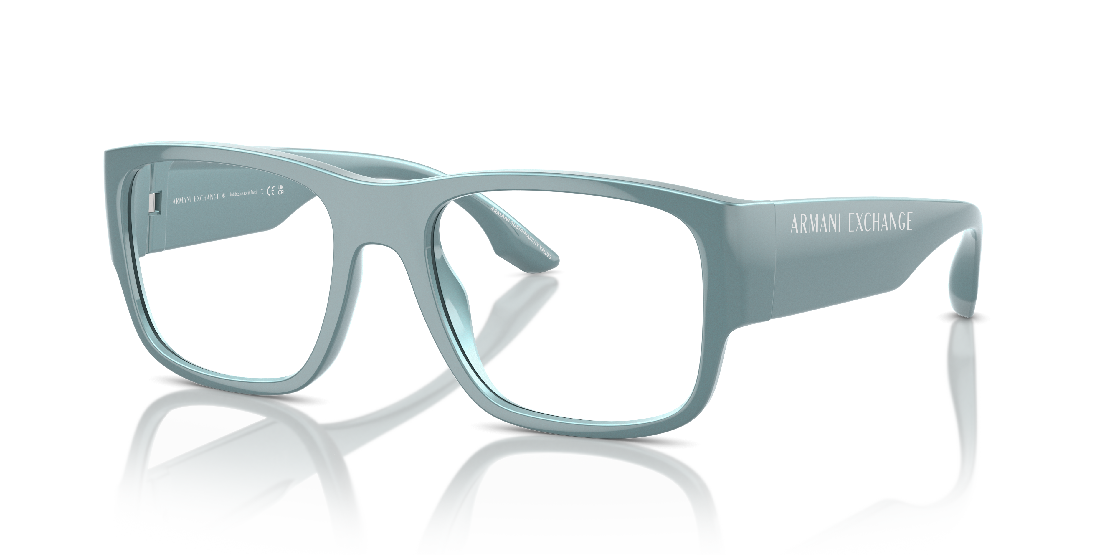 Armani Exchange Unisex Ax3112u Metalized Light Blue Grey Size 66$