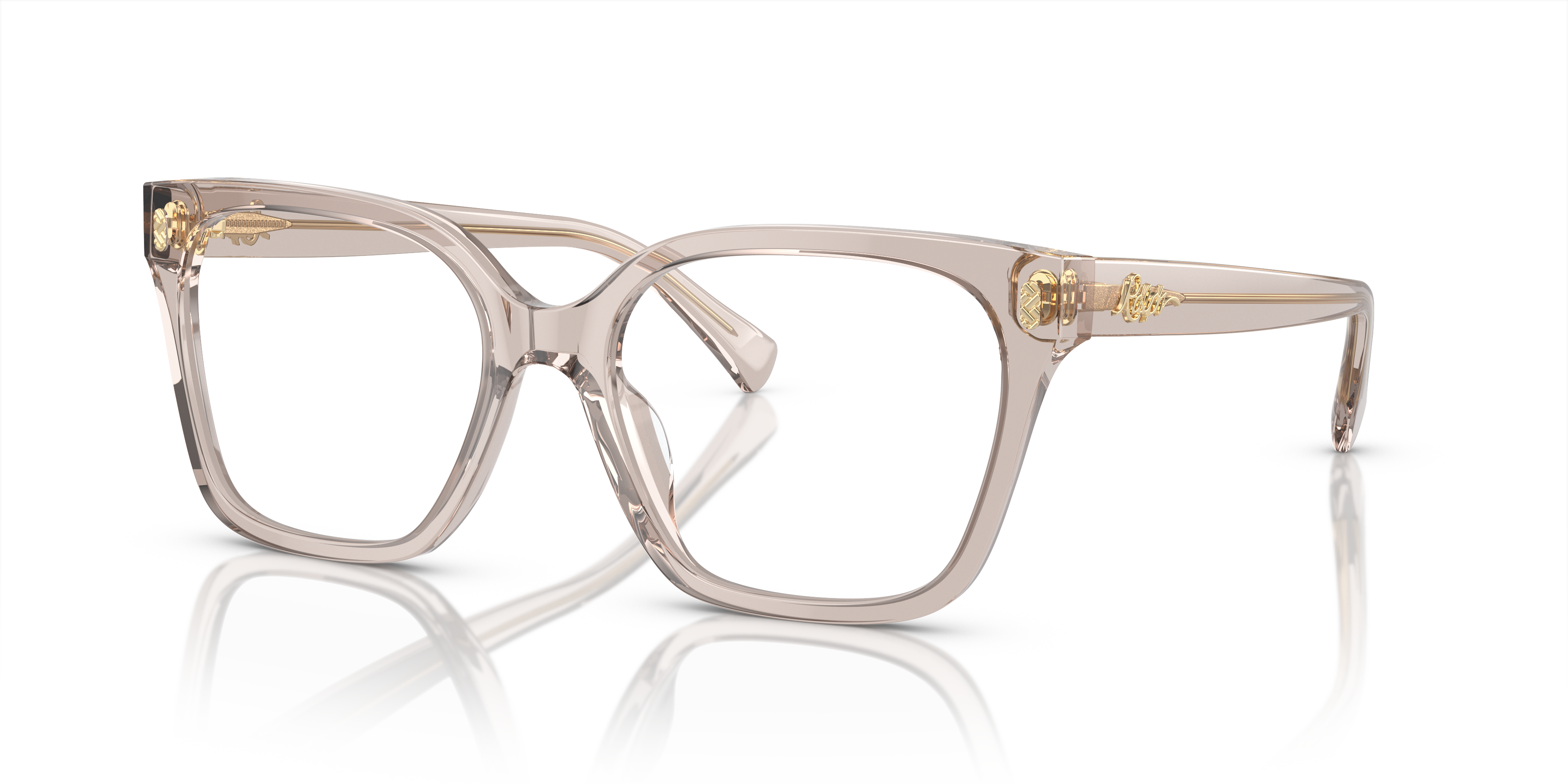 Ralph by Ralph Lauren Unisex Ra7158u Shiny Transparent Beige Size Standard 141$