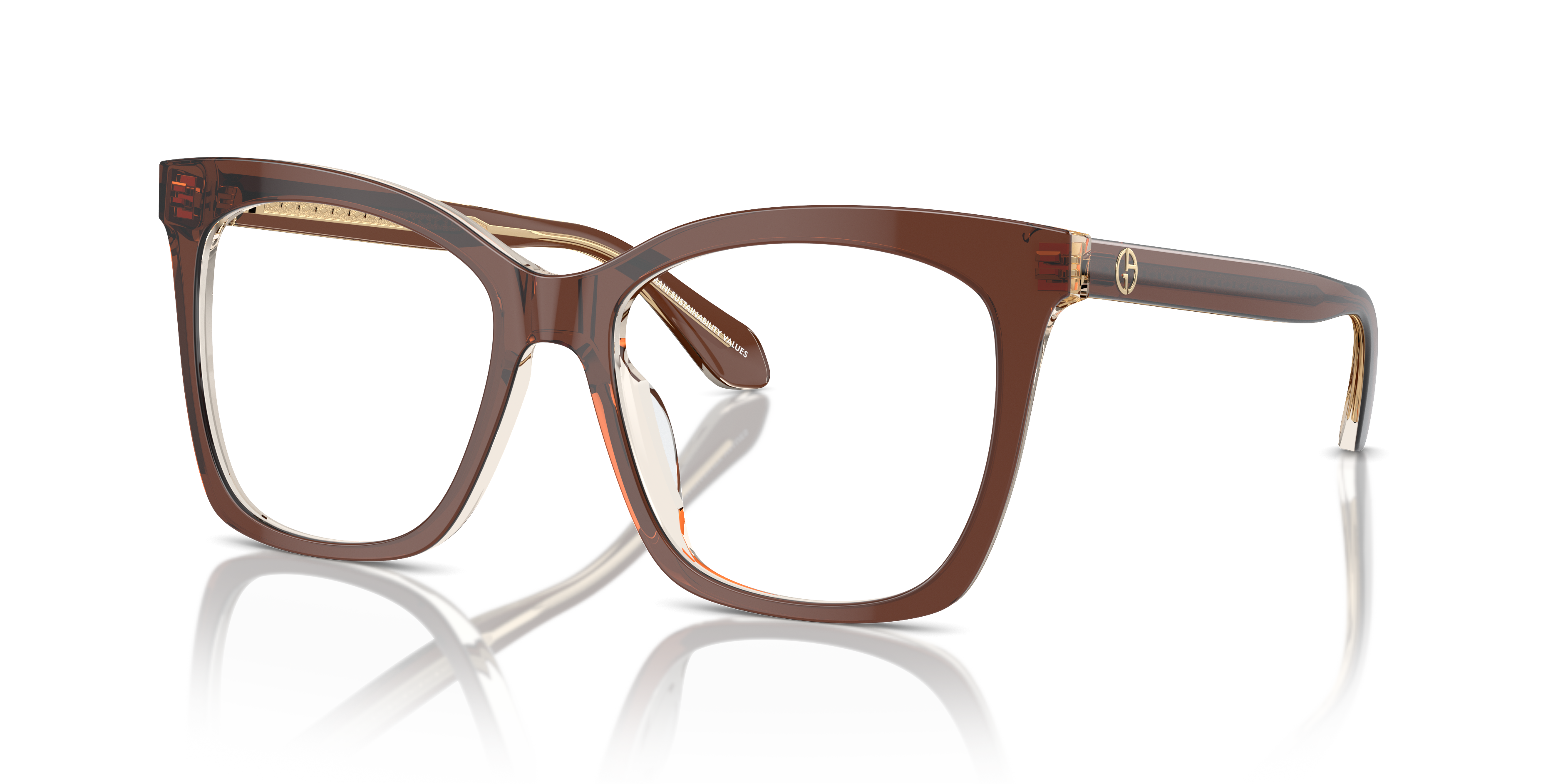 Giorgio Armani Unisex Ar7254u Top Transparent Brown Honey Size Small 288$