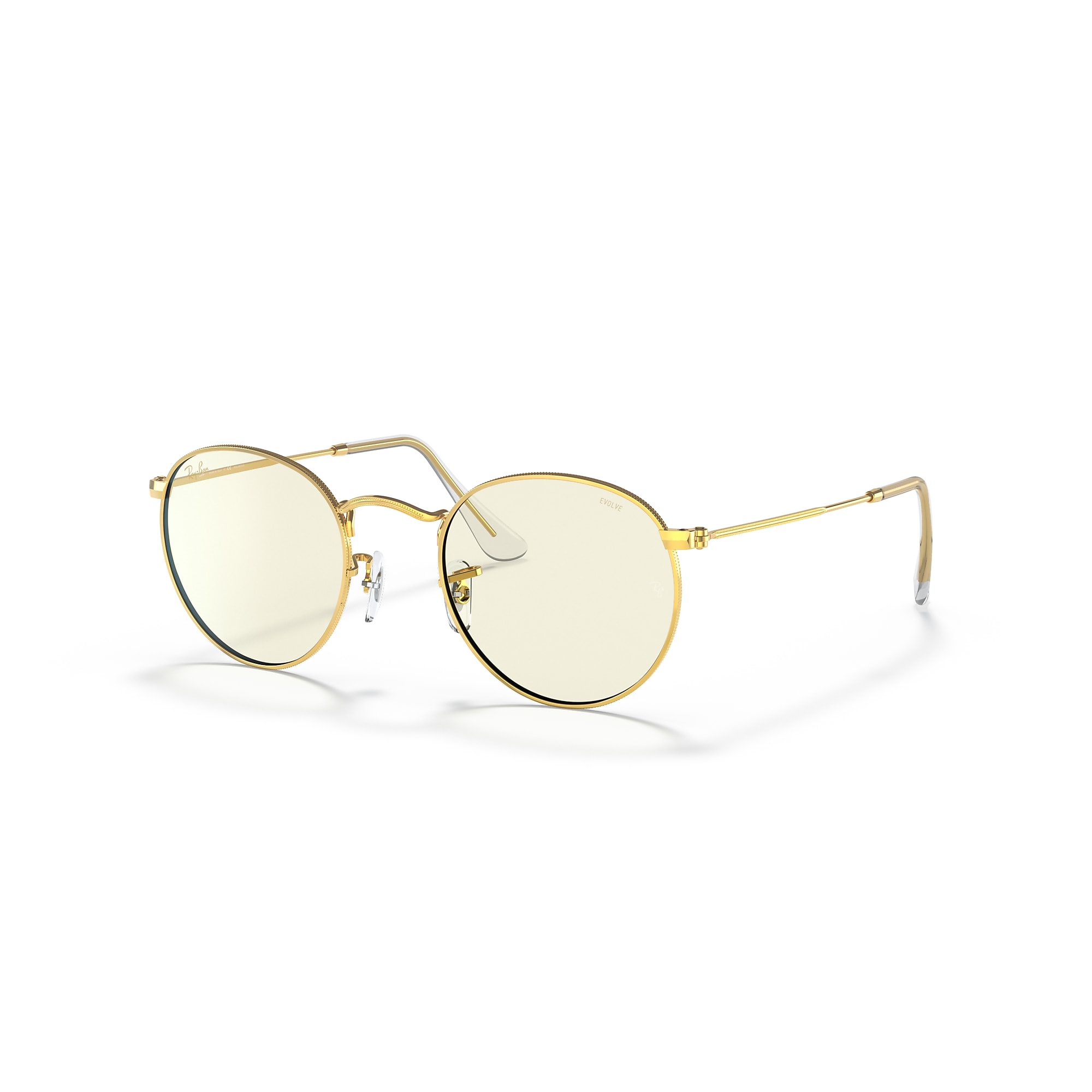 美品 Ray-Ban RB3447 ROUND L EVOLVE 調光 Sunglasses Ray-Ban RB3447 Round Blue-Violet Light Clear Evolve