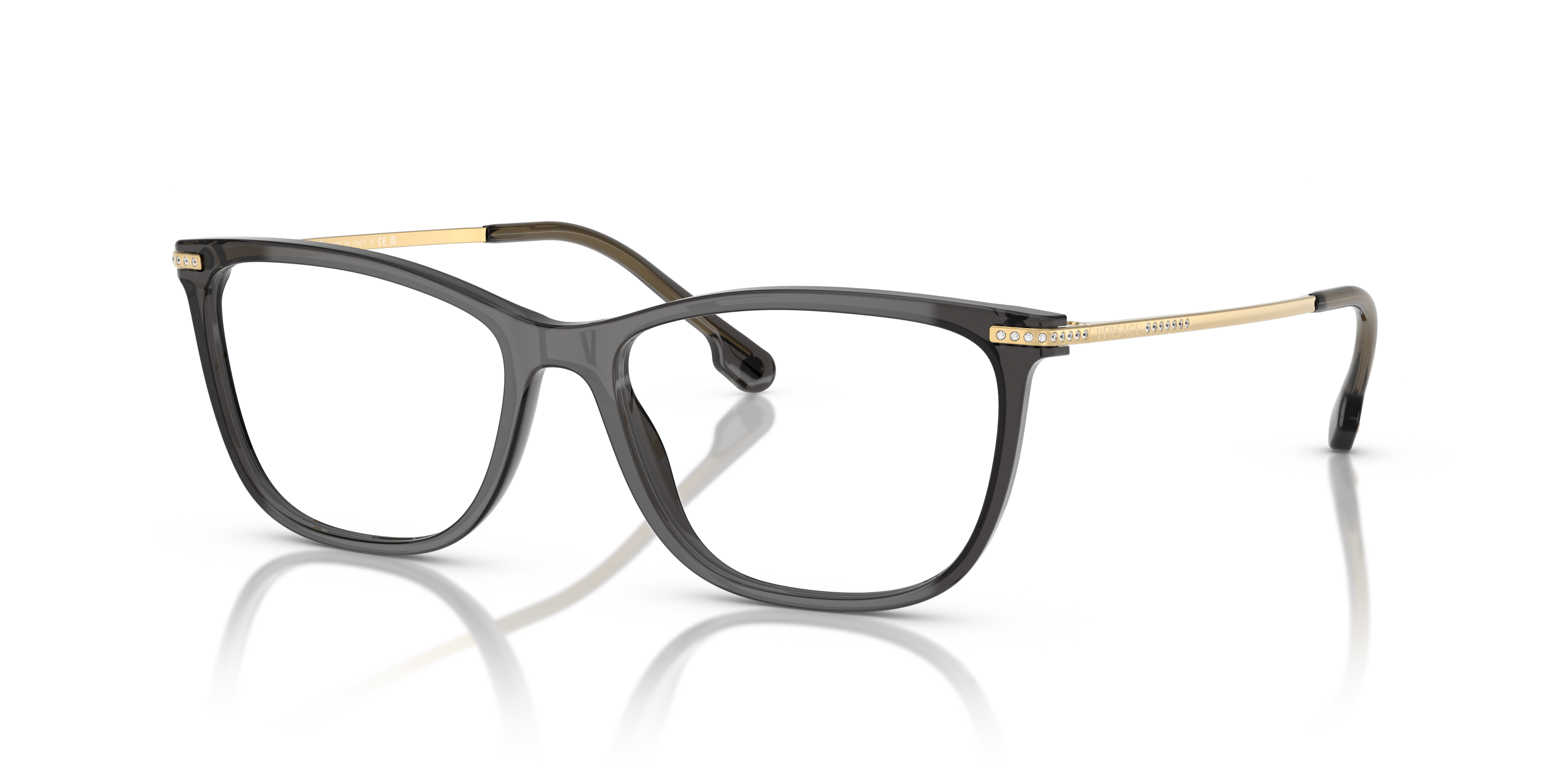 Versace Unisex Ve3274b Transparent Noir Size Large 346$